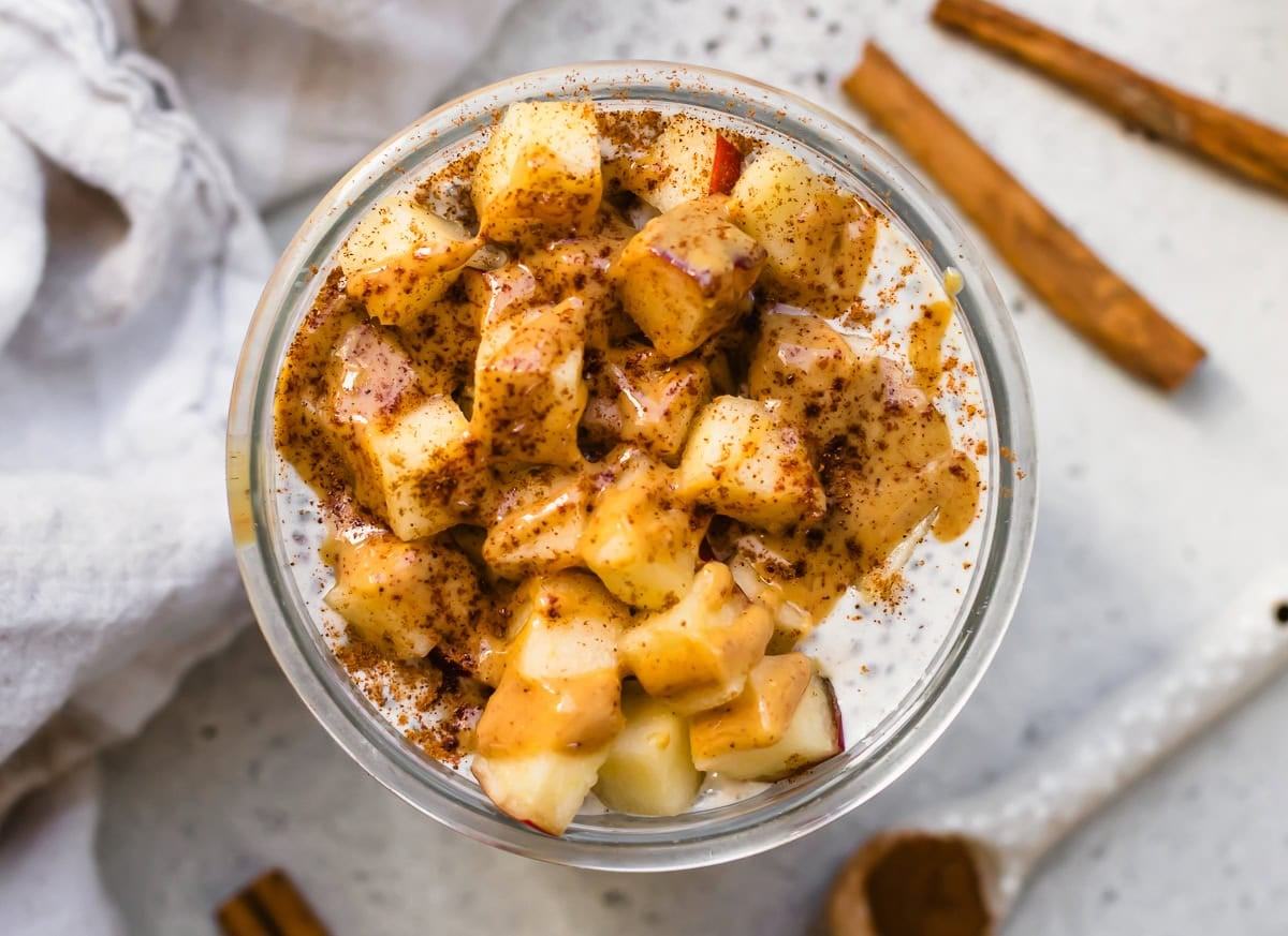 Apple Chia Pudding with Peanut Butter (High Protein, High Fiber) - Skinnytaste