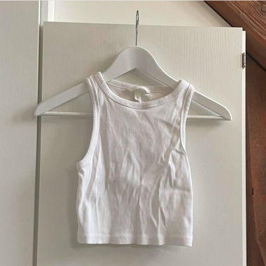 Crop-Top weiss ärmellos