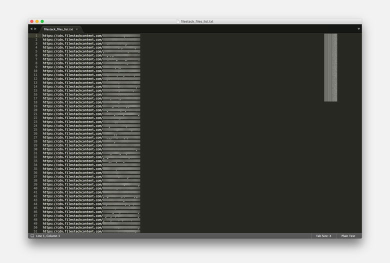 Text file holding your Filestack handles