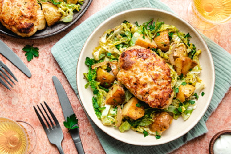 Photo of Crispy Chicken Schnitzel with Warm Potato Salad