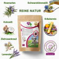 VierBeinerGlück Gassi Schutz Drops zum Zeckenschutz enthalten Kokosöl, Zistrosenkraut, Lavendel, Rosmarin, Schwarzkümmelöl, einen Kräutermix und weitere Wirkstoffe. Die Drops sind hypoallergen und sehr gut verträglich auch für empfindliche Hunde.