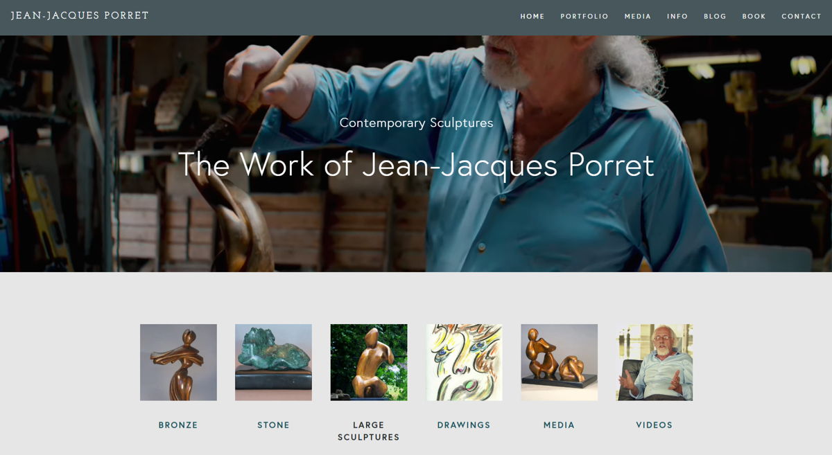 Screenshot of Jean-Jacques Porret, from the sculptor portfolios collection.