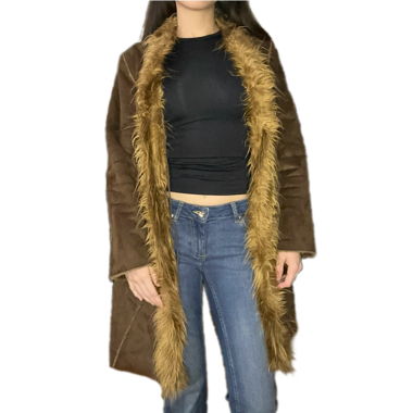 Y2K-Style Faux Leather Coat