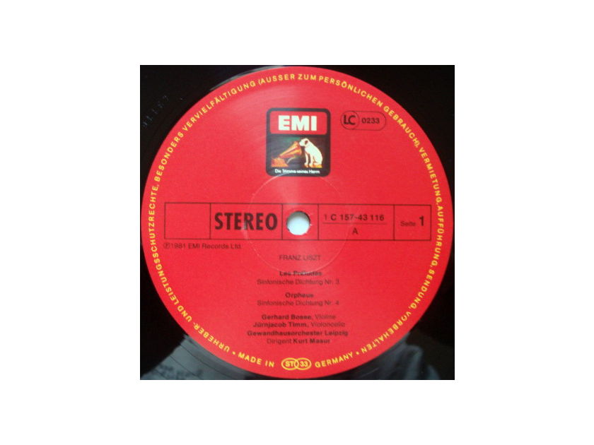 EMI HMV / KURT MASUR, - Liszt Orchestral Works, NM, 4LP Box Set!