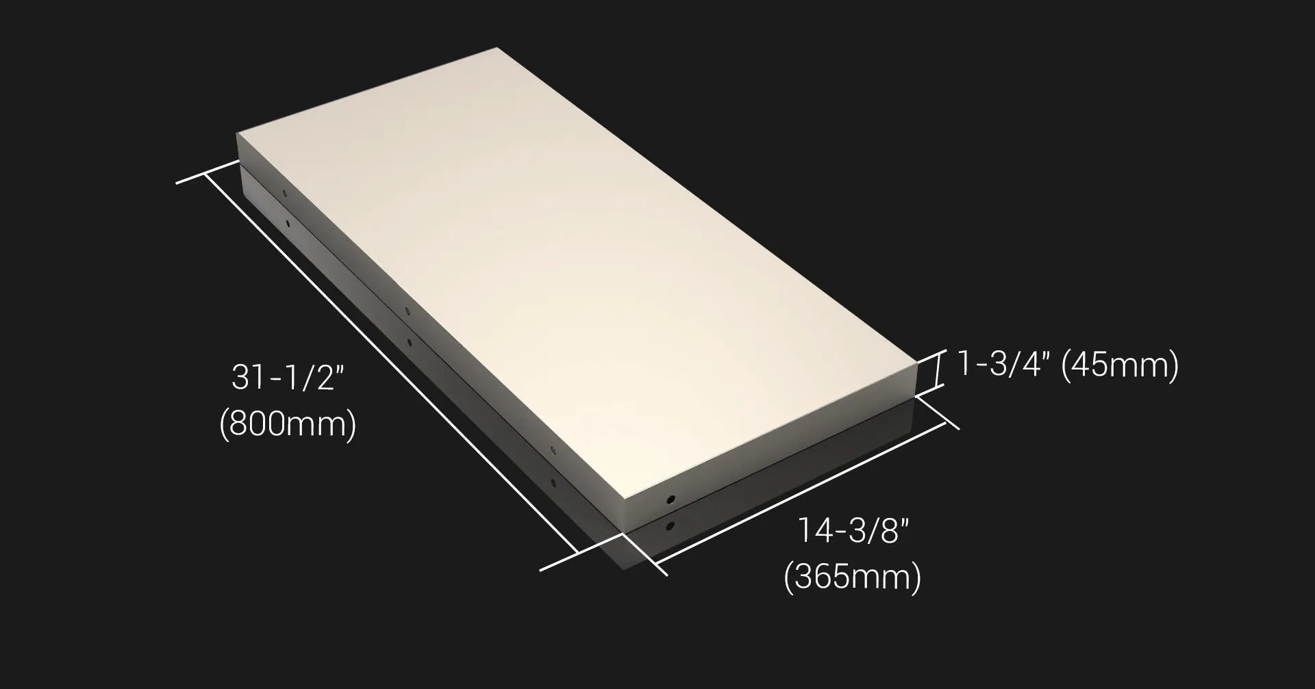 EWN-8365 Nickel-plated Cast Iron Right Wing for HW110LC-36 Series Table Saw with 31-½” length and 14-⅜” width and 1-¾” thickness