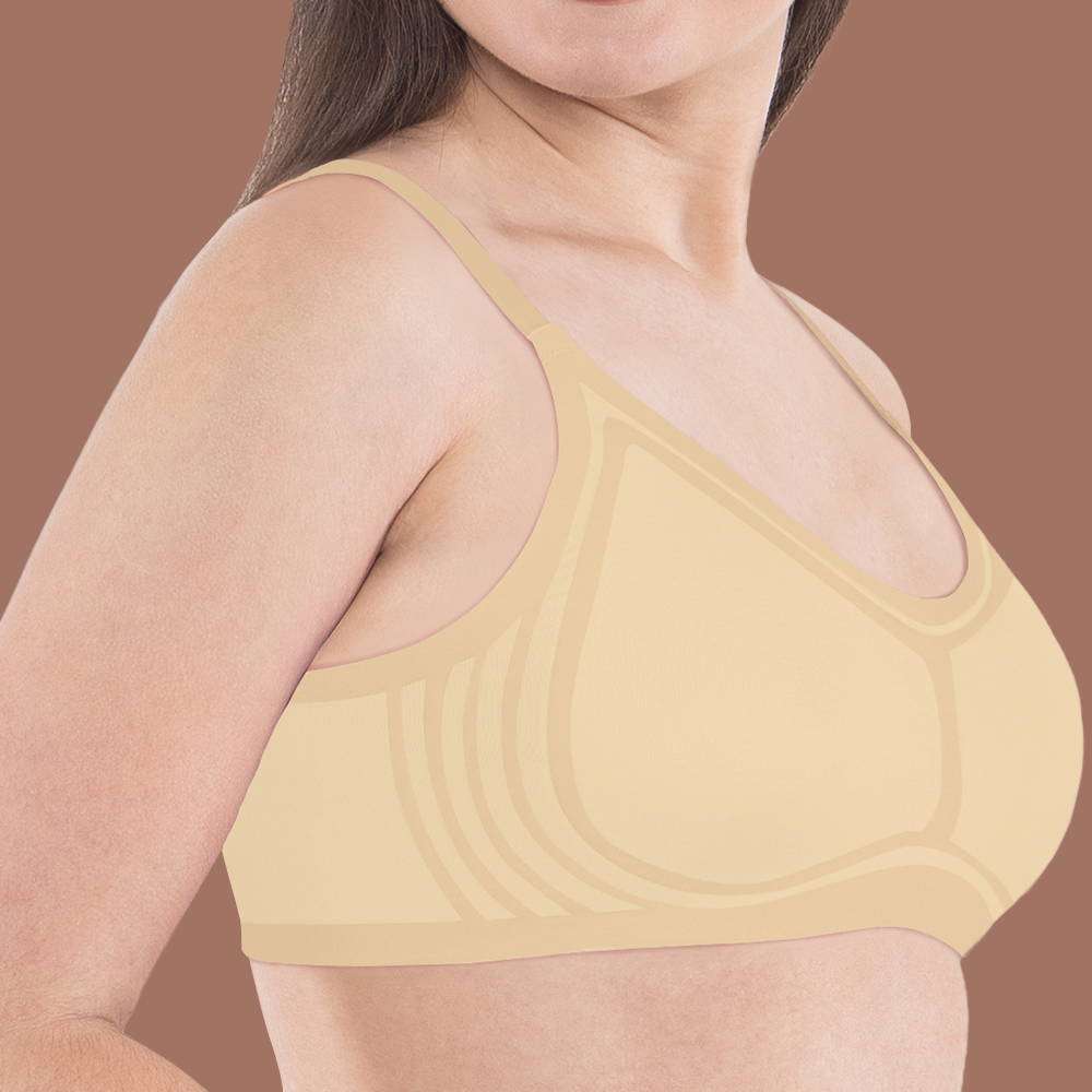 Wide underband for gentle support, no side bulges