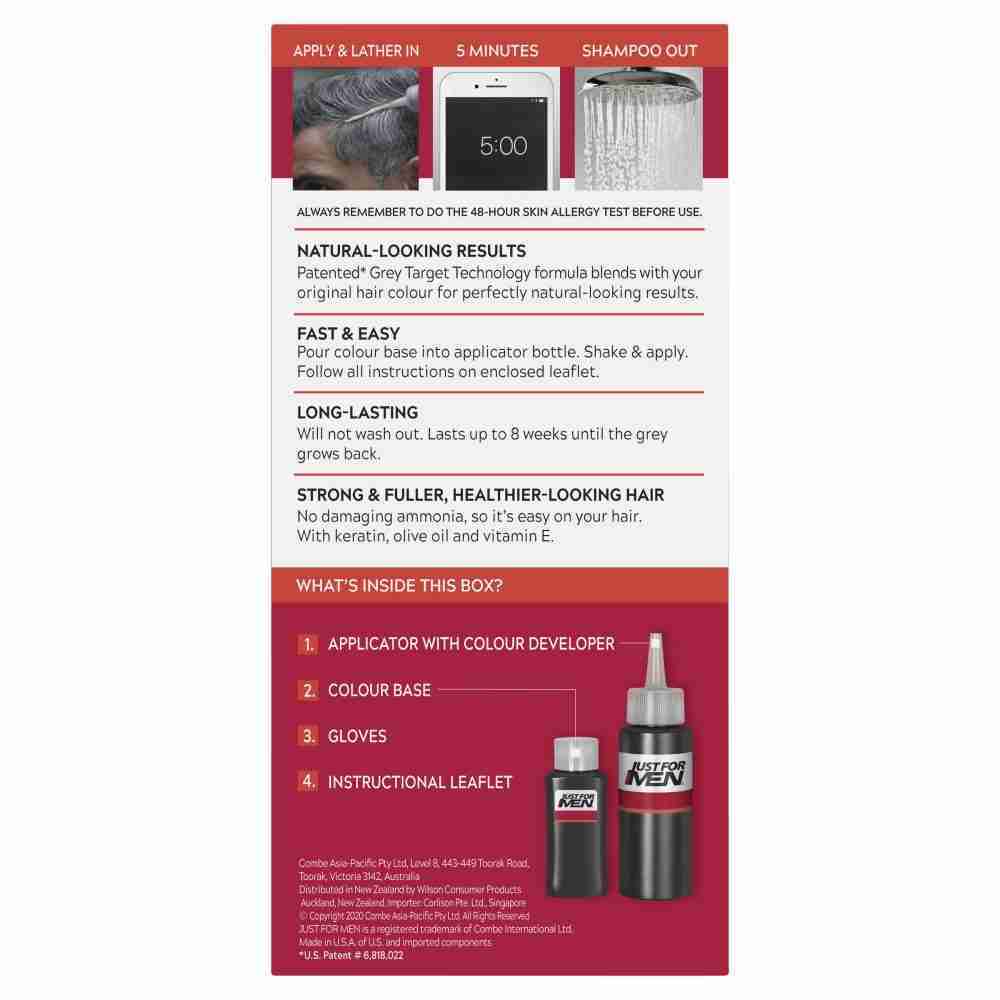 Just For Men Shampoo-In Haircolour Medium-Dark Brown - Image 3