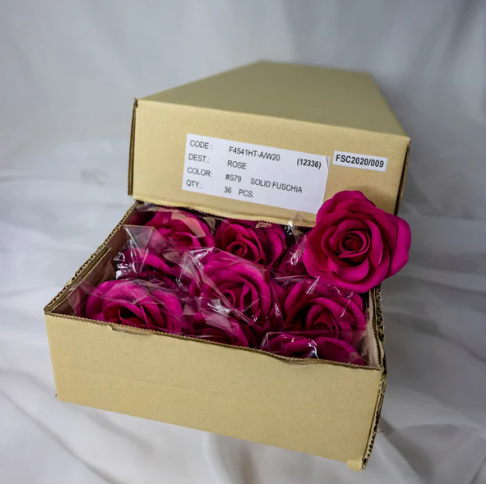 Solid Fuschia Velveteen Bloom -Realistic Artificial Flowers - Image 5