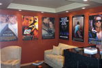 Float block mounted movie posters.