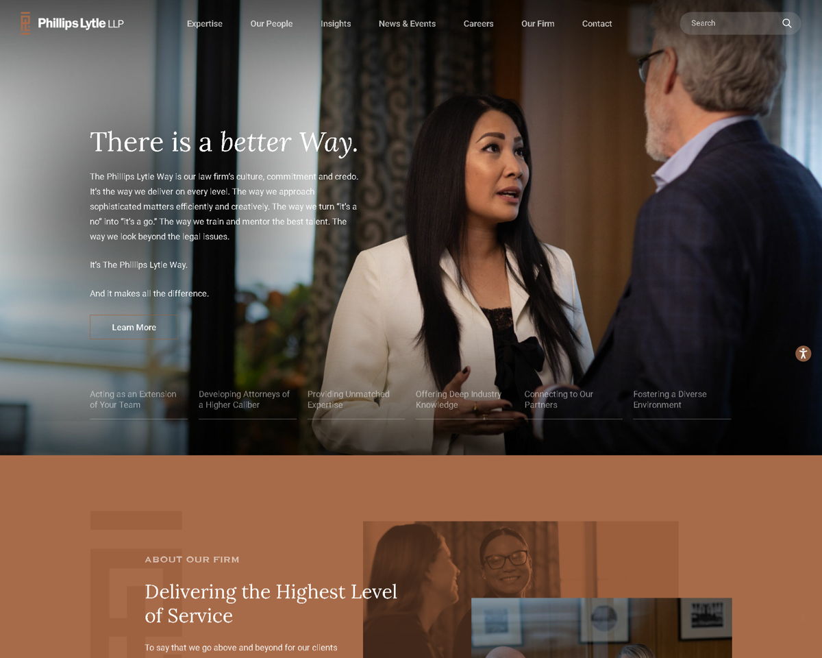 Screenshot of Phillips Lytle LLP, from the law firm websites collection.