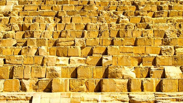 Stone blocks of Khufu's Pyramid, Giza, Egypt