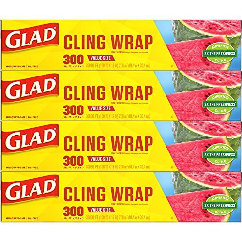 GLAD Cling 'N Seal Plastic Wrap for Food vs Saran Premium Wrap Slant