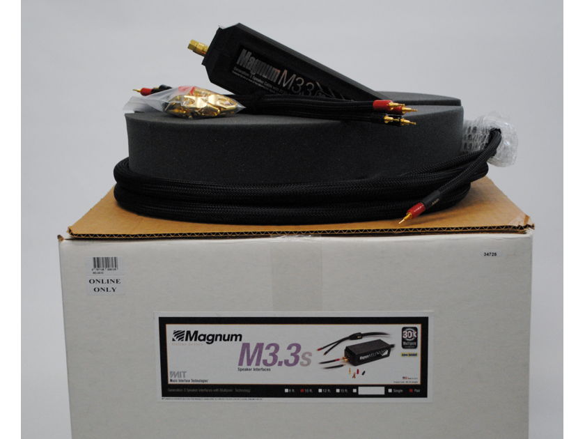 MIT Cables MAGNUM M3.3 SPEAKER CABLES 10 FT PAIR, USED 30X ARTICULATION, 2C3D, WARRANTY