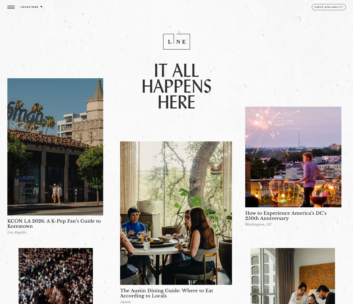Screenshot of The LINE Hotel, from the wordpress websites collection.