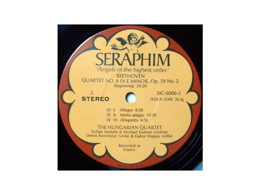 EMI Angel Seraphim / HUNGARIAN QT, - Beethoven The Middle Quartets, MINT, 3LP Box Set!