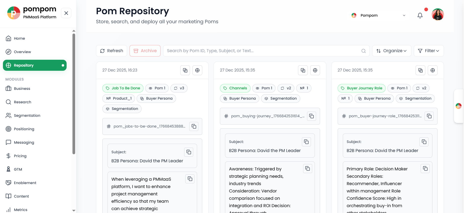 Centralized Repository Interface