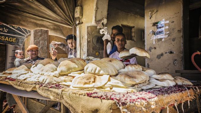 Bread sellers in the Siwa Oasis, Egypt