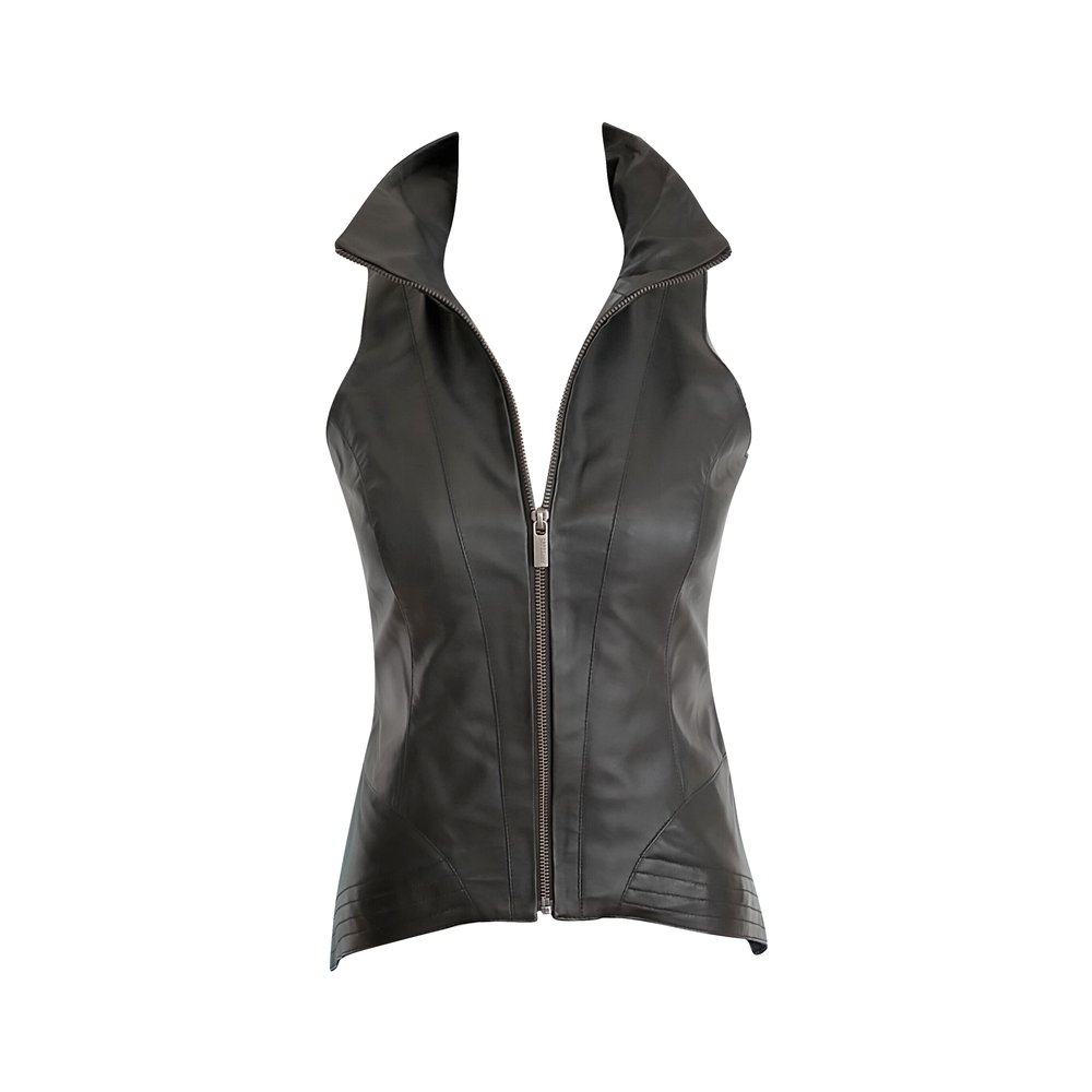 LISBON VEST - Black LEATHER