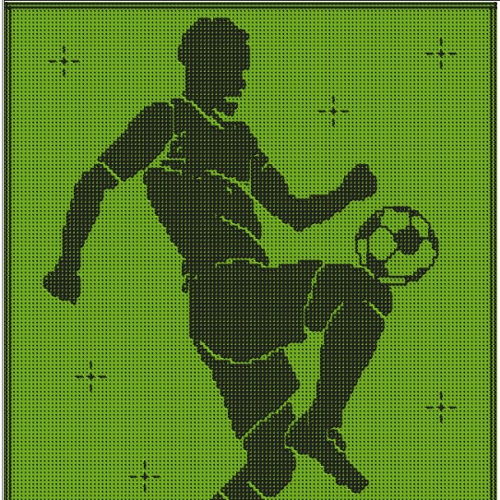 Decke für Fußballspieler – ineinandergreifende Häkeltechnik