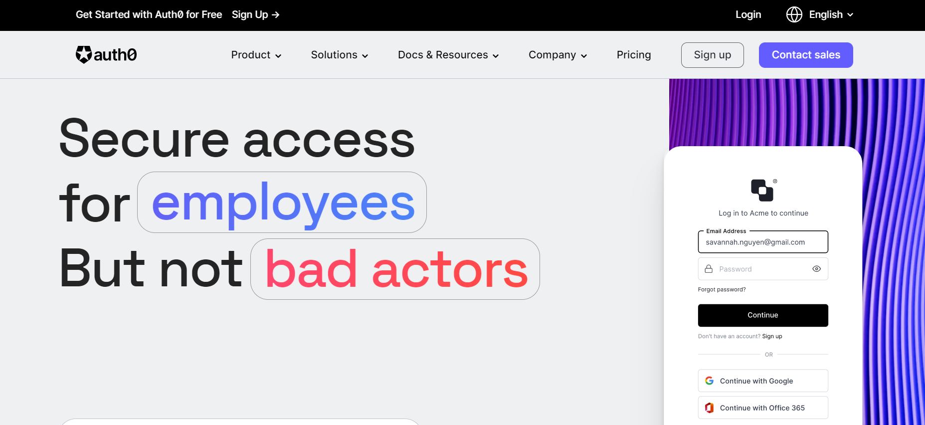 auth0 product / service