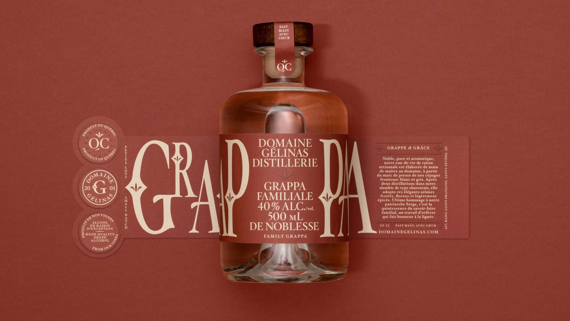 Featured image for Typography Stunningly Takes Over Domain Gélinas Distillery's Packaging