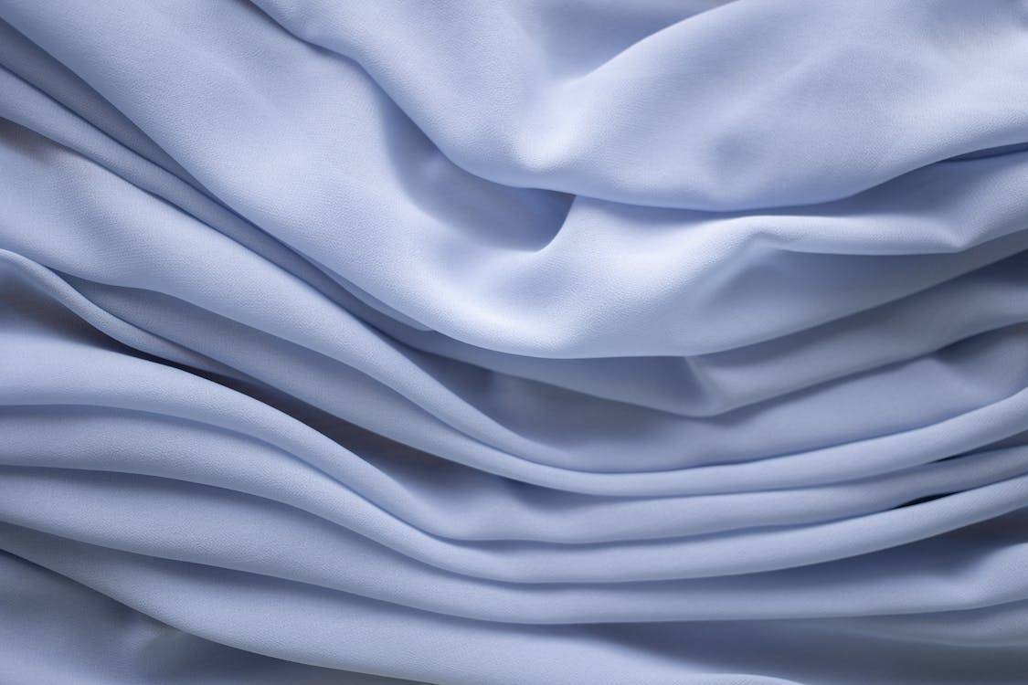 Wrinkle-free blue fabric
