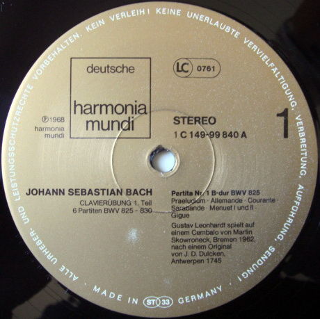 ★Audiophile★ Harmonia Mundi / LEONHARDT, - Bach Six Par...