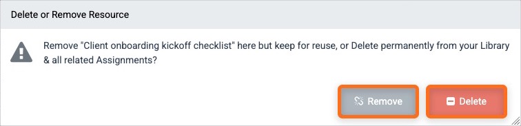 Delete or Remove Resource confirmation dialog