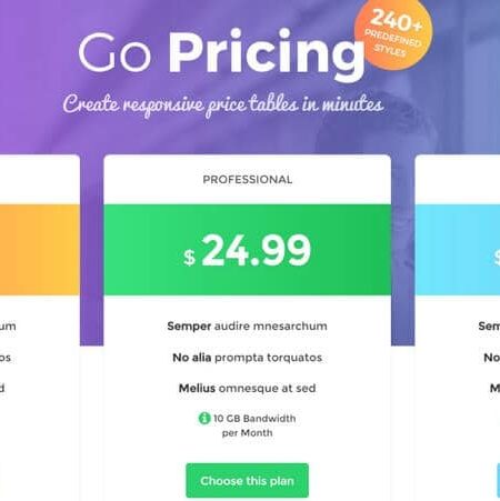 Go Pricing - таблица цен и тарифов для Joomla