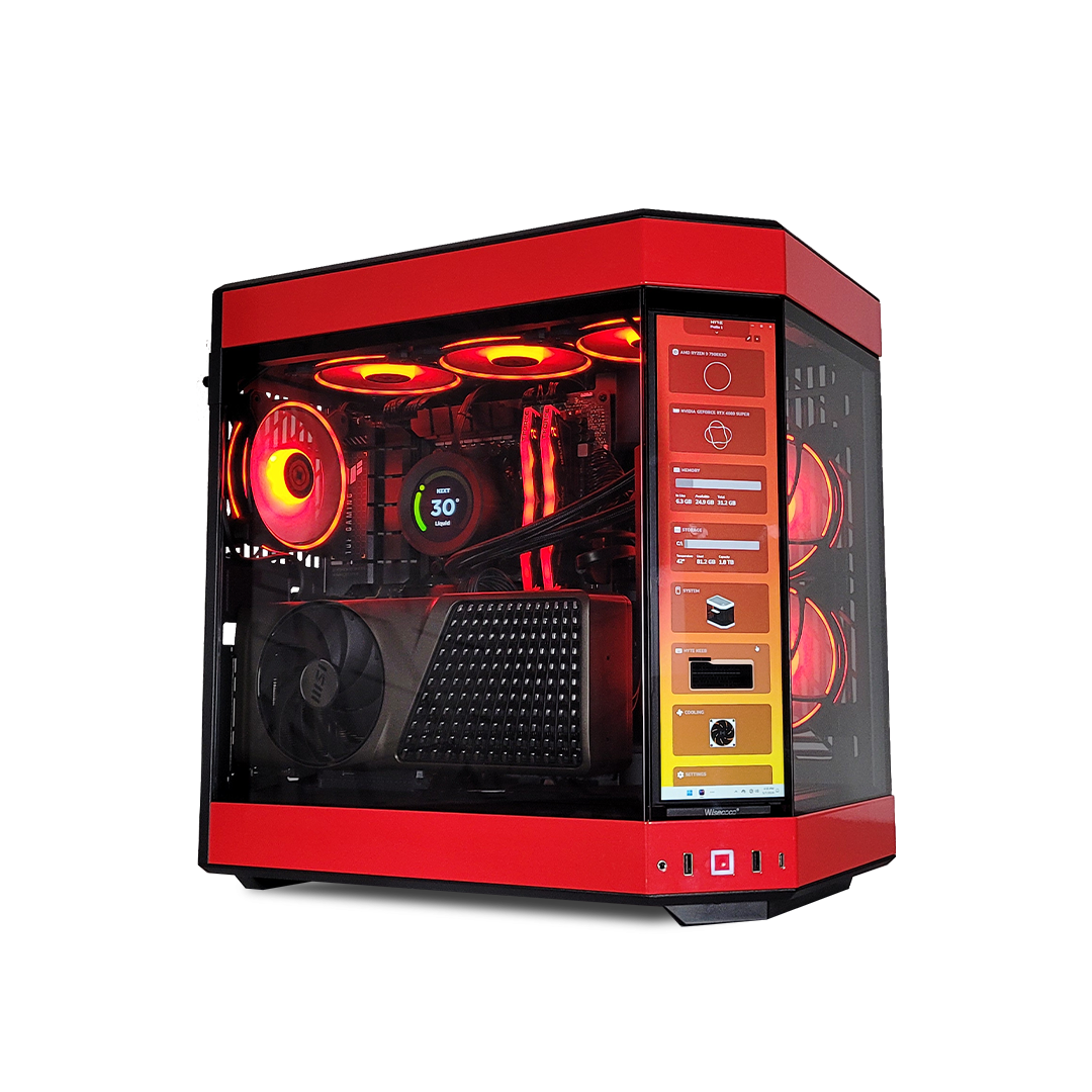 XOTIC PC GX13 HYTE Y60 Red Eye Ultimate Ready to Ship Gaming Desktop w/ AMD X670E & DDR5