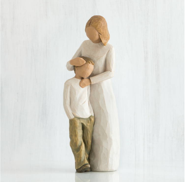 Mother and Son Sculpted Figure Celebrating the Bond of Love Between Mothers and Sons