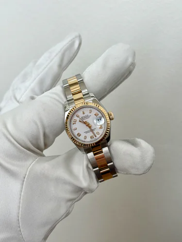 Rolex Lady-Datejust White Dial Index/Arabic Numerals Oyster Bracelet