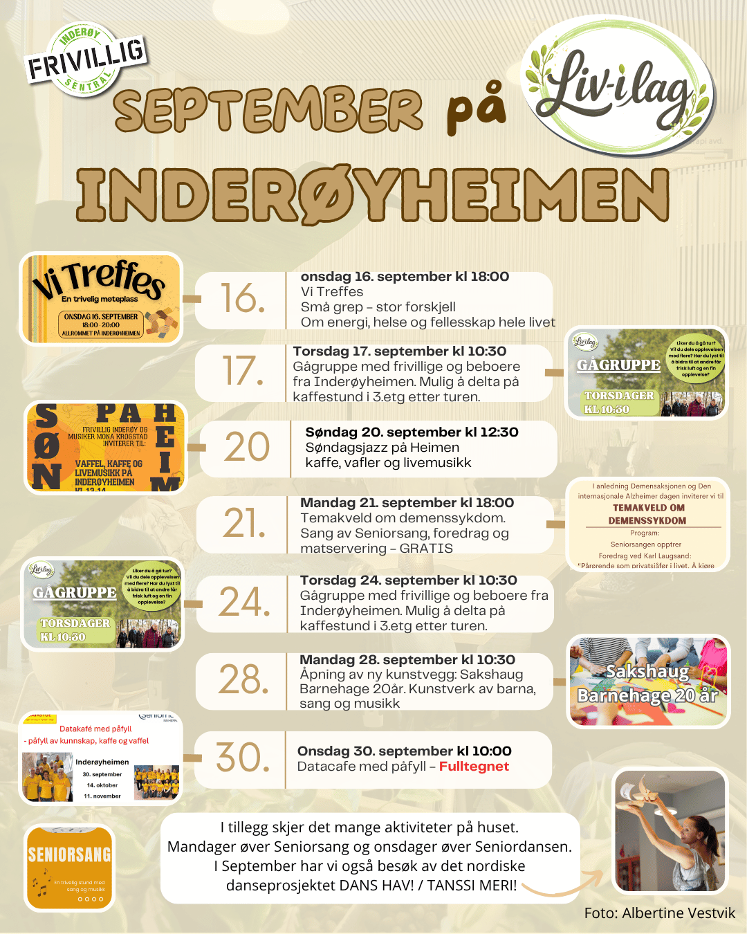 Aktiviteter på Inderøyheimen september