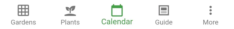 Screenshot of Planter menu with Calendar selected