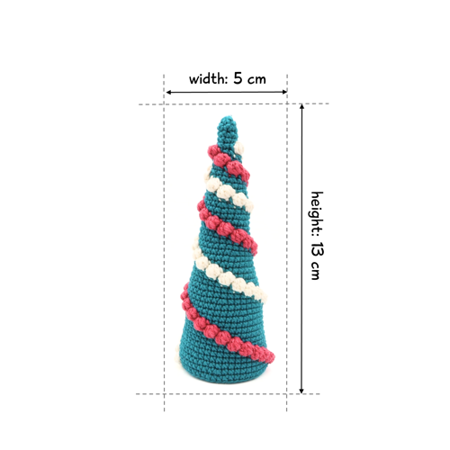 Conjunto de árvores de Natal de 3 tamanhos, padrões de crochê, Amigurumi