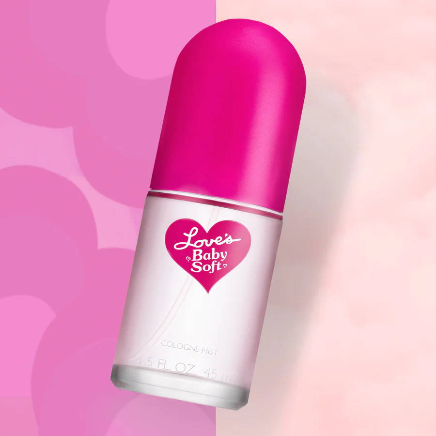 Editorial shot of Love's Baby Soft cologne mist.