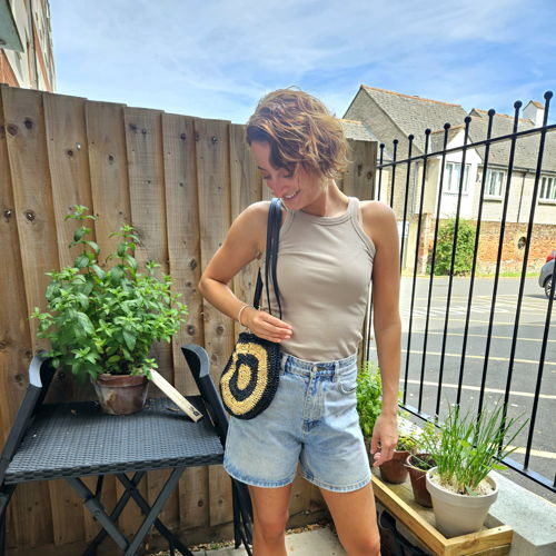 Umhängetasche aus Stroh – Häkelanleitung