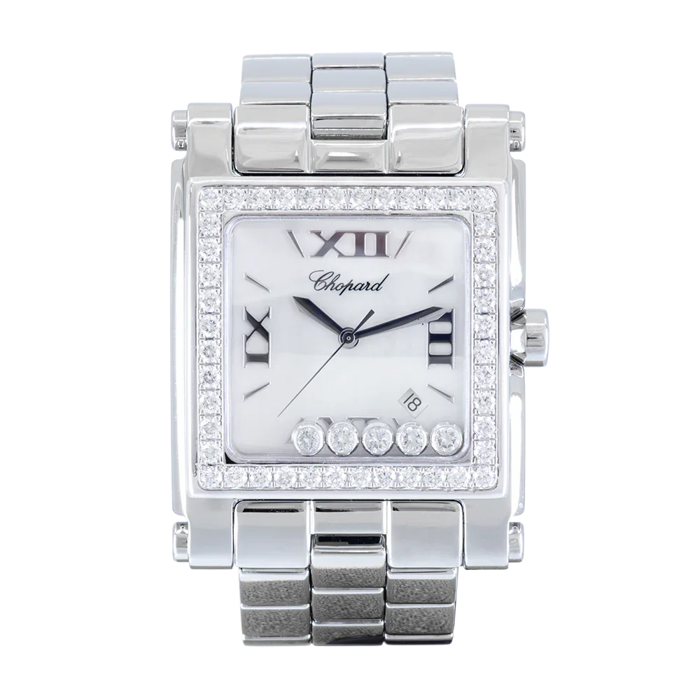 Chopard Happy Sport Square Xl Stainless Mop Diamond Watch