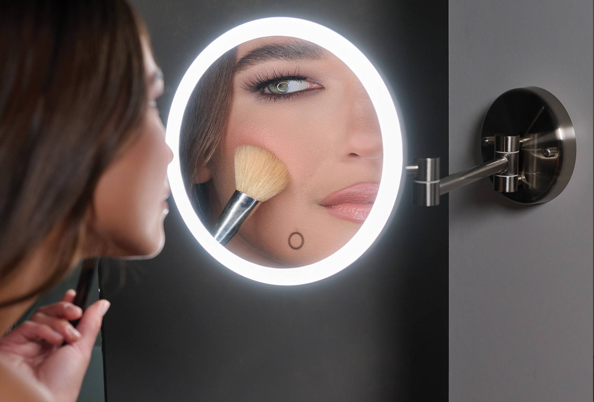 Ilios Lighting AllinOne Ring Light and Makeup Mirrors