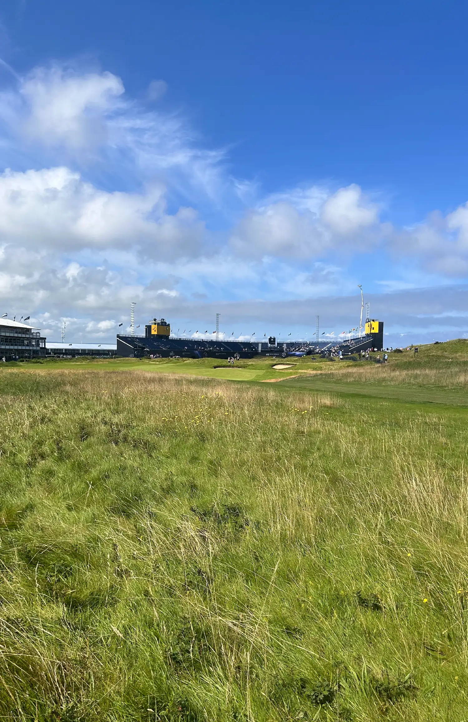 Ross' ball lands agonisingly short of the green and on one of the many limestone paths