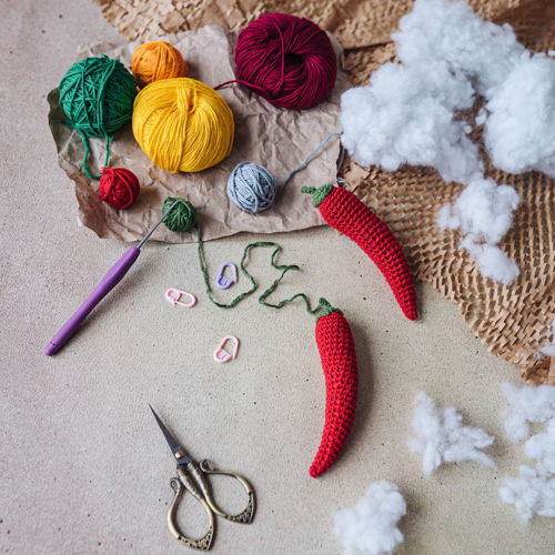 CHILI PEPPER Crochet Pattern PDF - Amigurumi Food Crochet Play Food Hot Pepper Crochet Garden Vegetables Amigurumi Toy Crochet Gift Pattern