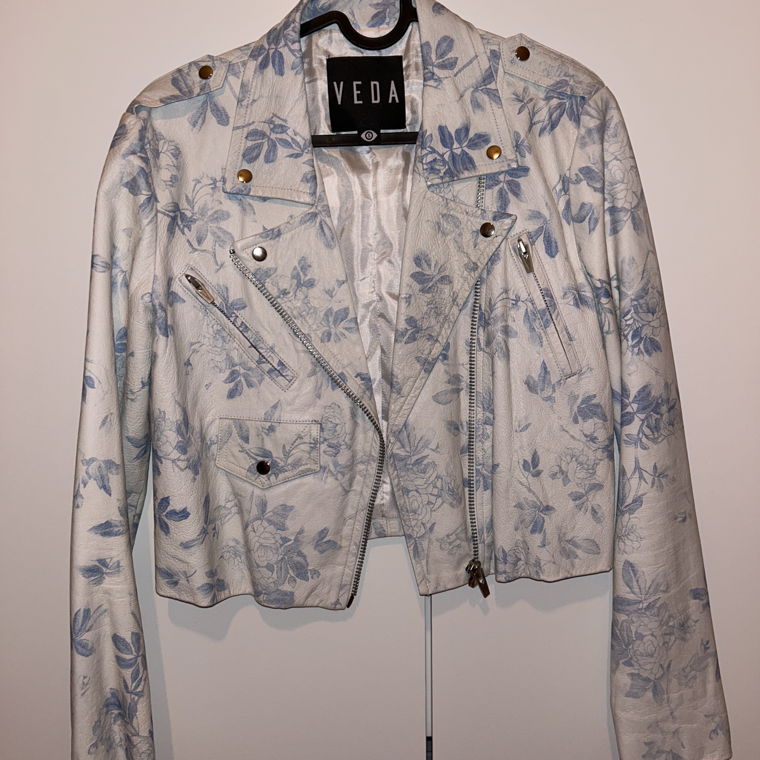 Genuine Leatherjacket floral pattern