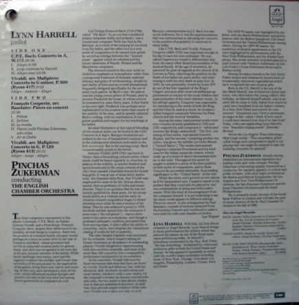 ★Sealed★ EMI Angel / HARRELL-ZUKERMAN, - CPE Bach Cello...