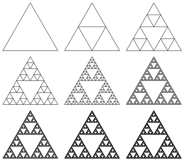 不同复杂度的谢尔宾斯基三角形