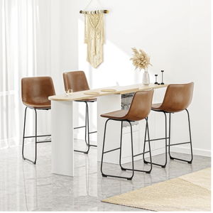 Set of 4 Bar Stools (30 inch, Bar Height) in Brown
