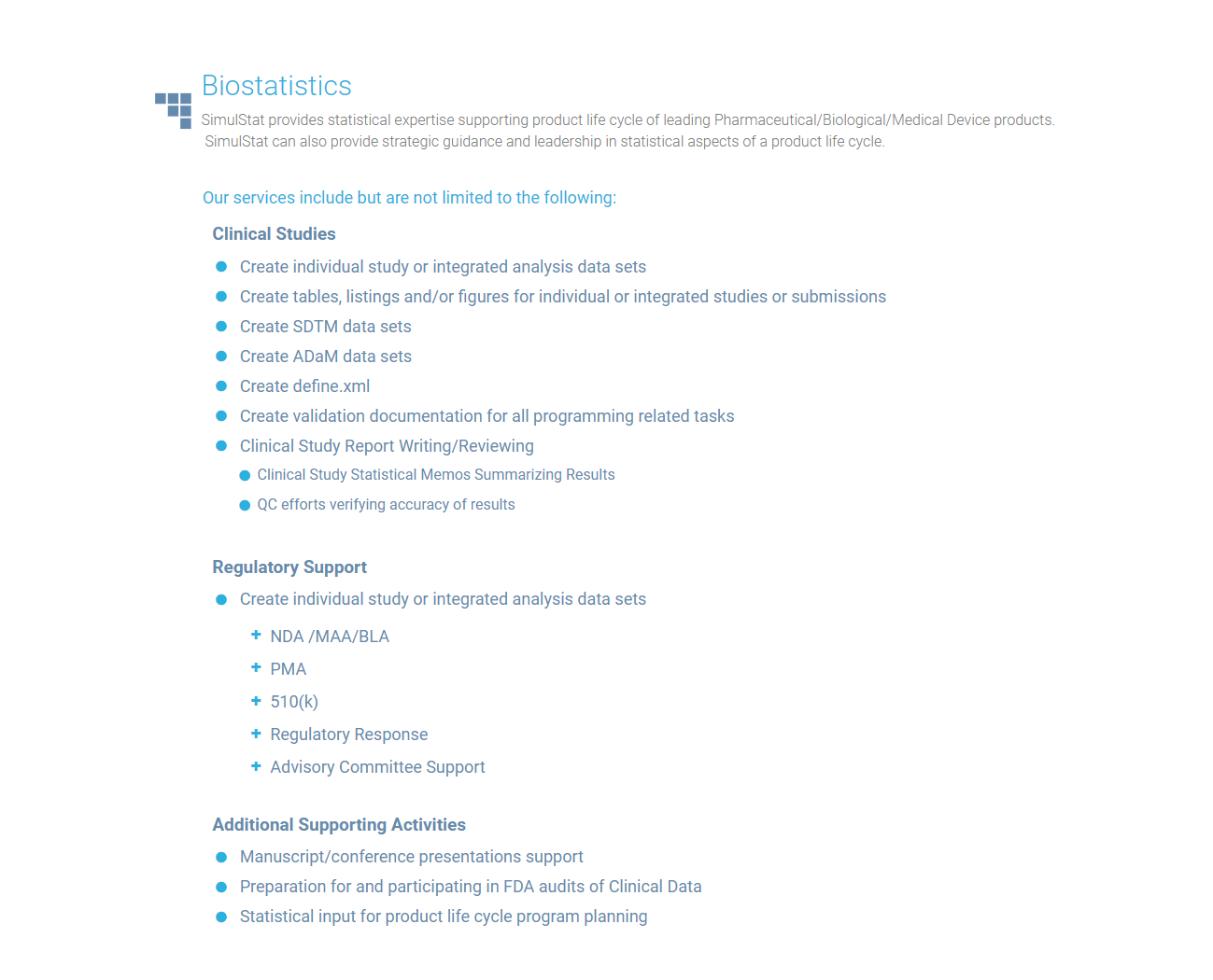 SimulStat product / service