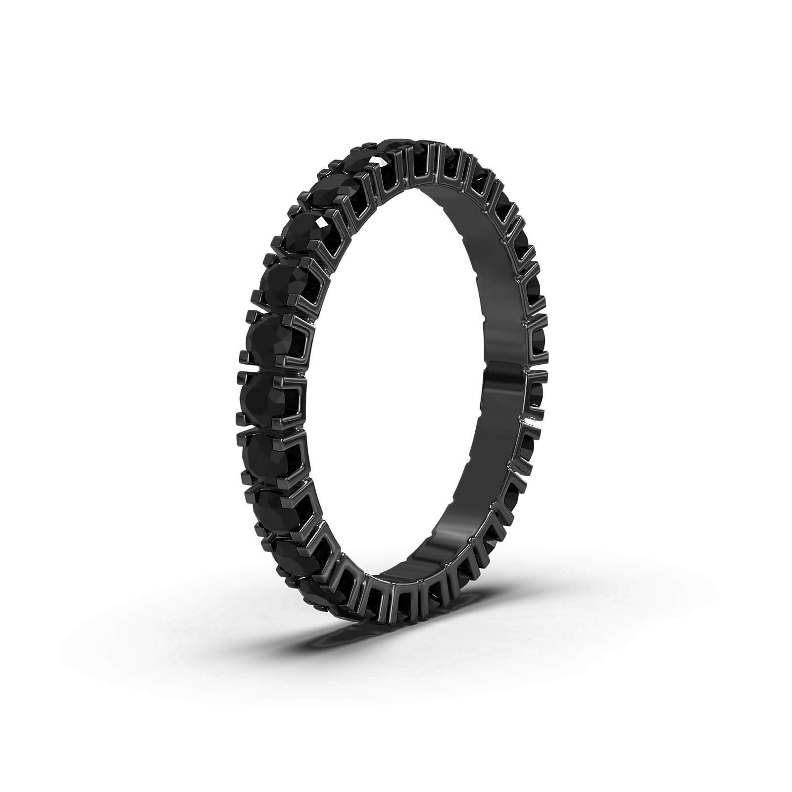 Obrączka Eternity z czarnymi diamentami 1 ct w różowym złocie