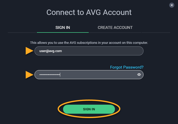 AVG Account Credentials