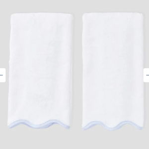 Scallop Bath Hand Towels (pair with personalization)
