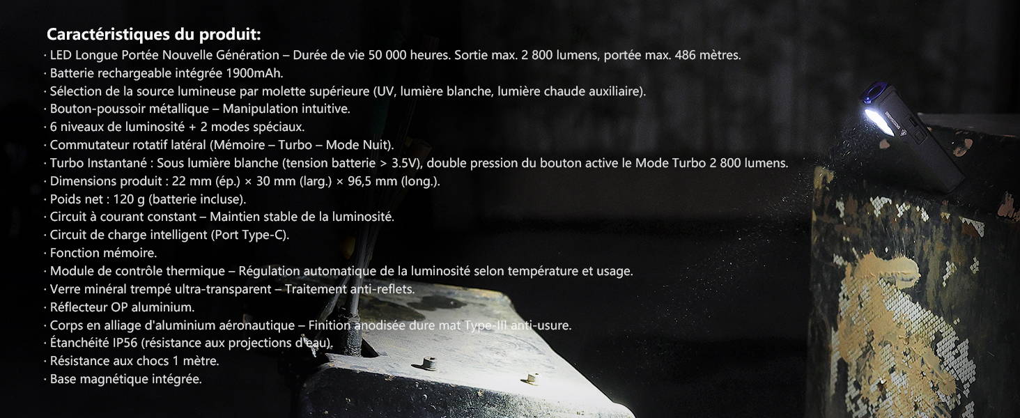 IMALENT LD35 Lampe de poche rechargeable EDC